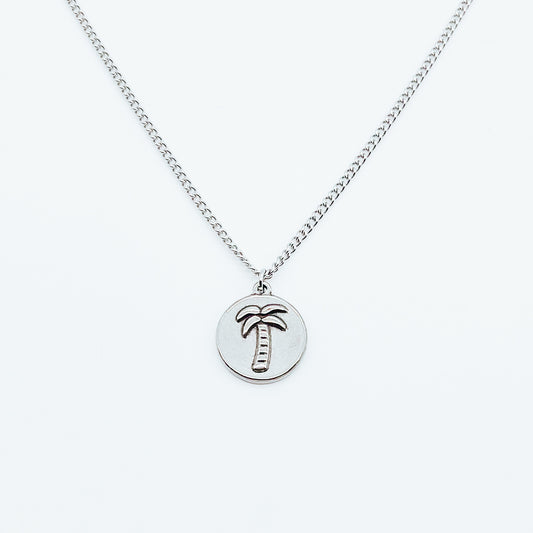 Palm tree silver necklace NowMen