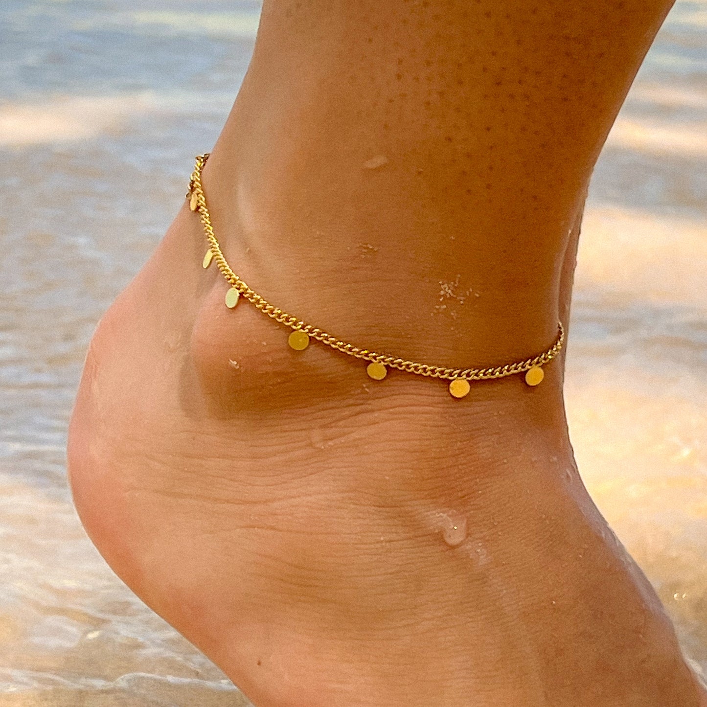 Mini coin golden anklet