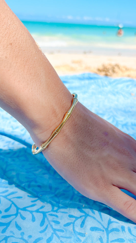 Bamboo golden bangle