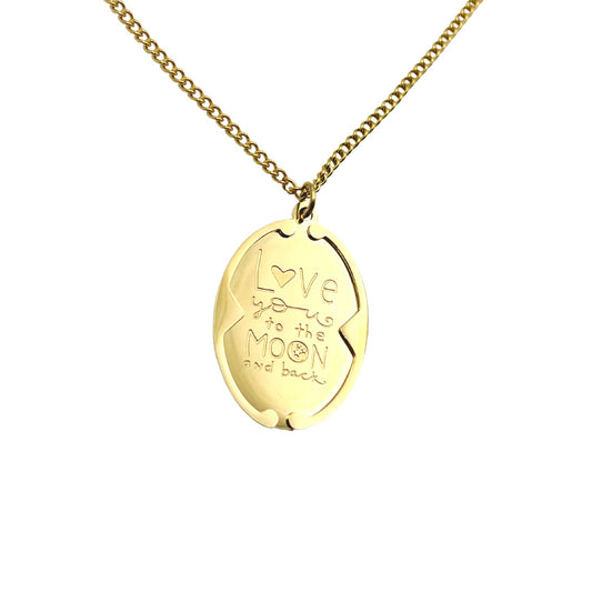Big charm - love you to the moon & back golden necklace