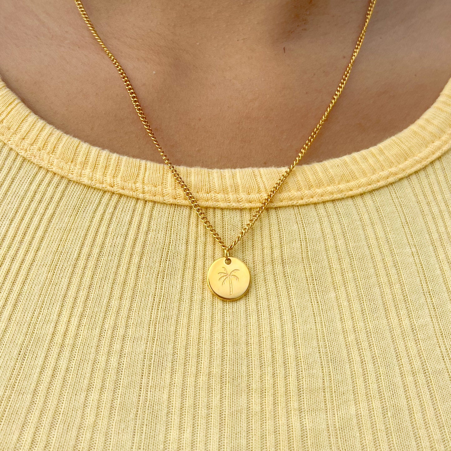Palmtree golden necklace