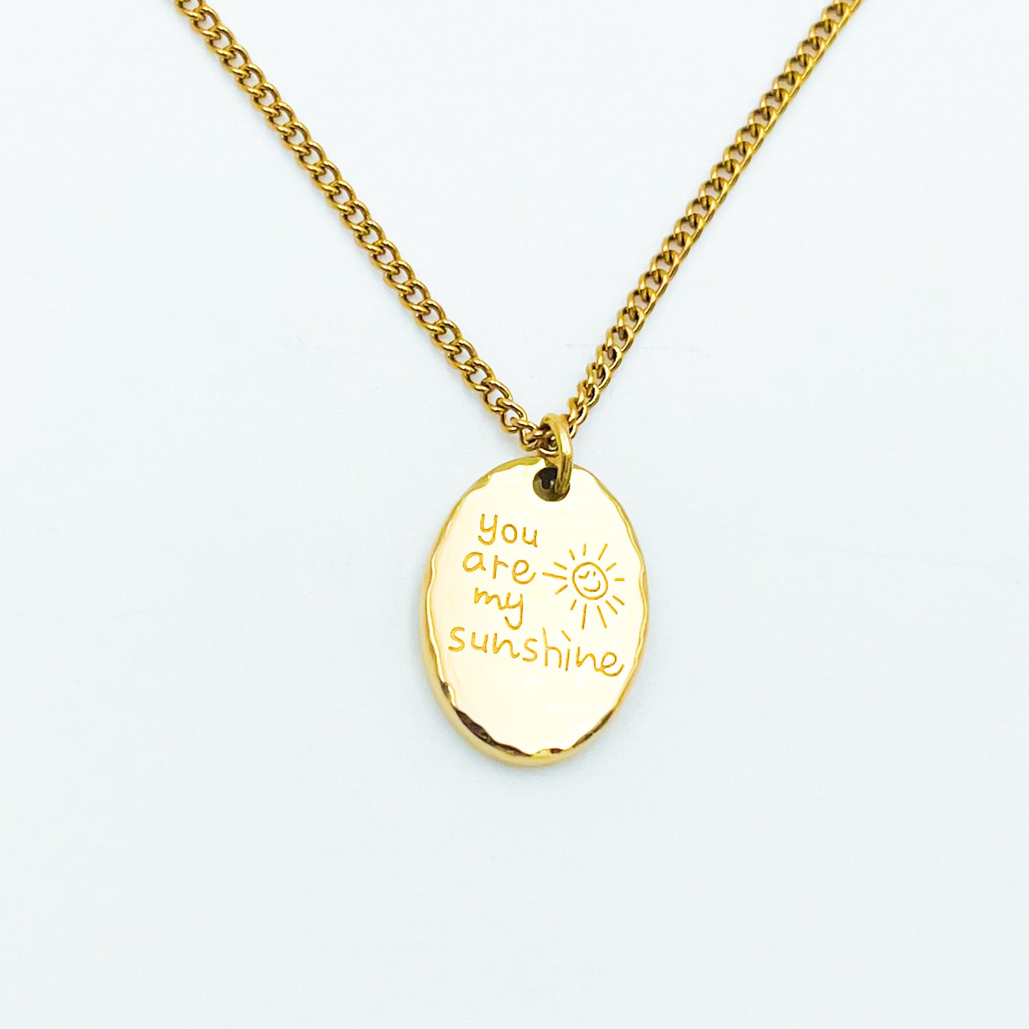 You are my sunshine golden necklace