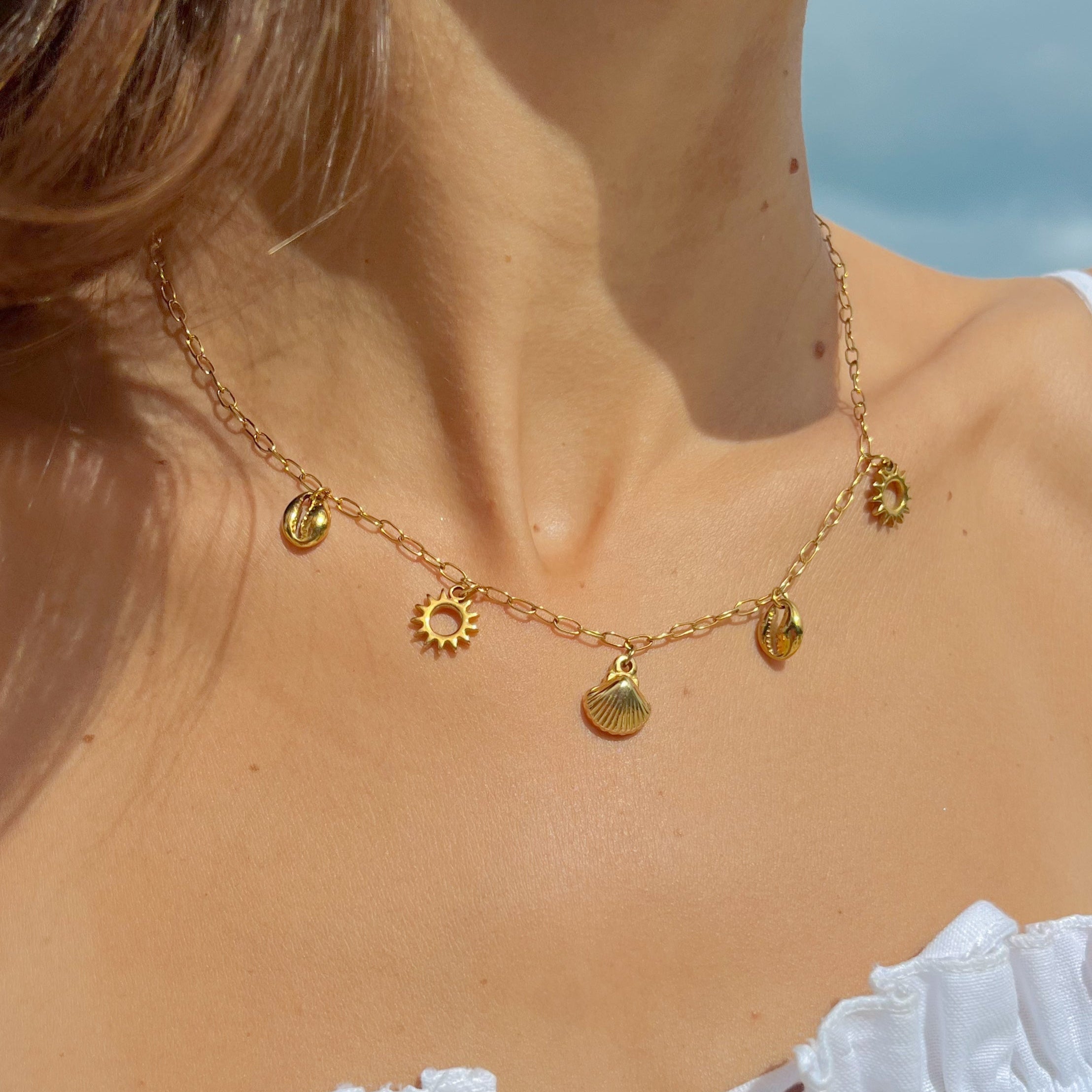 Sea & sun golden necklace ( PRE ORDER )