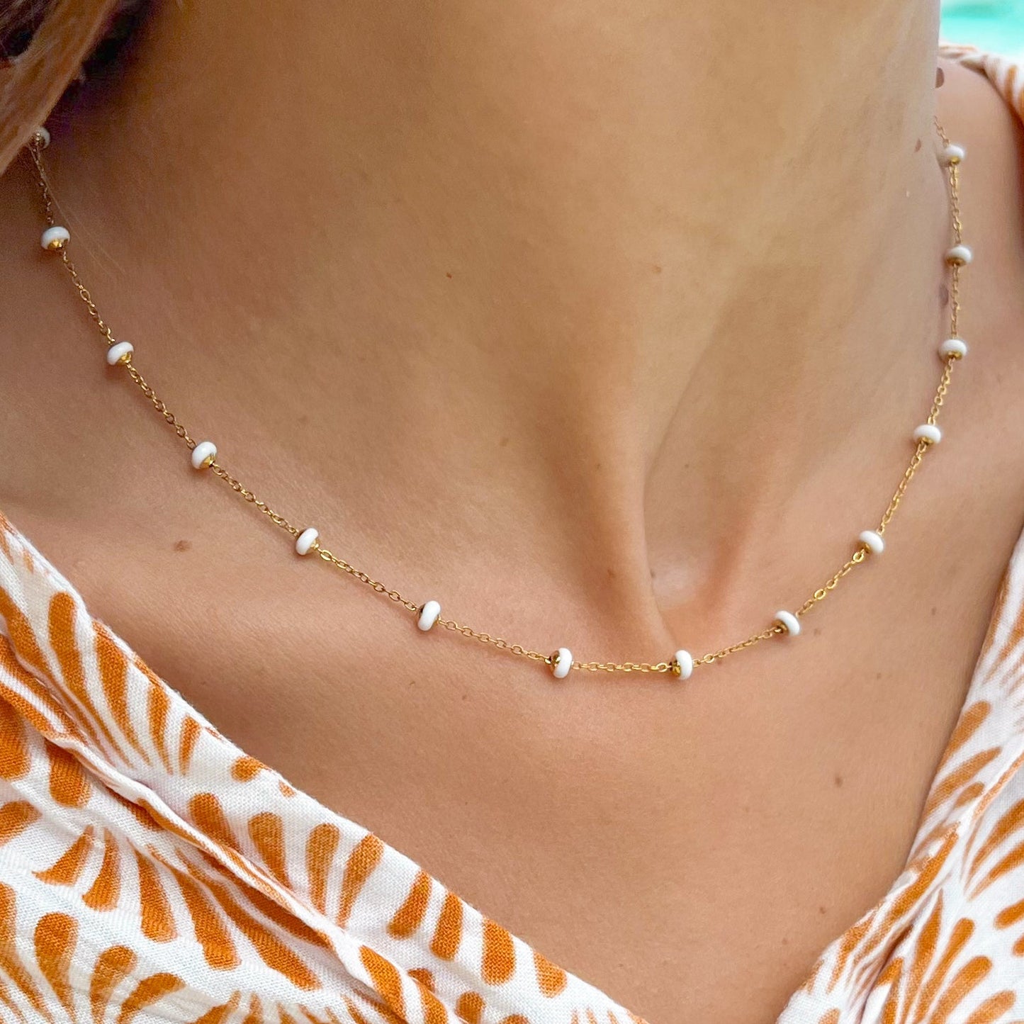 Ocean foam golden necklace