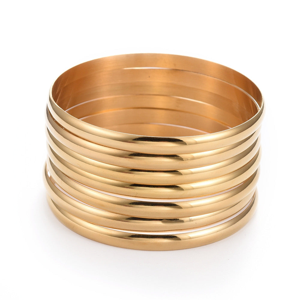 Thick golden bangles (pair)