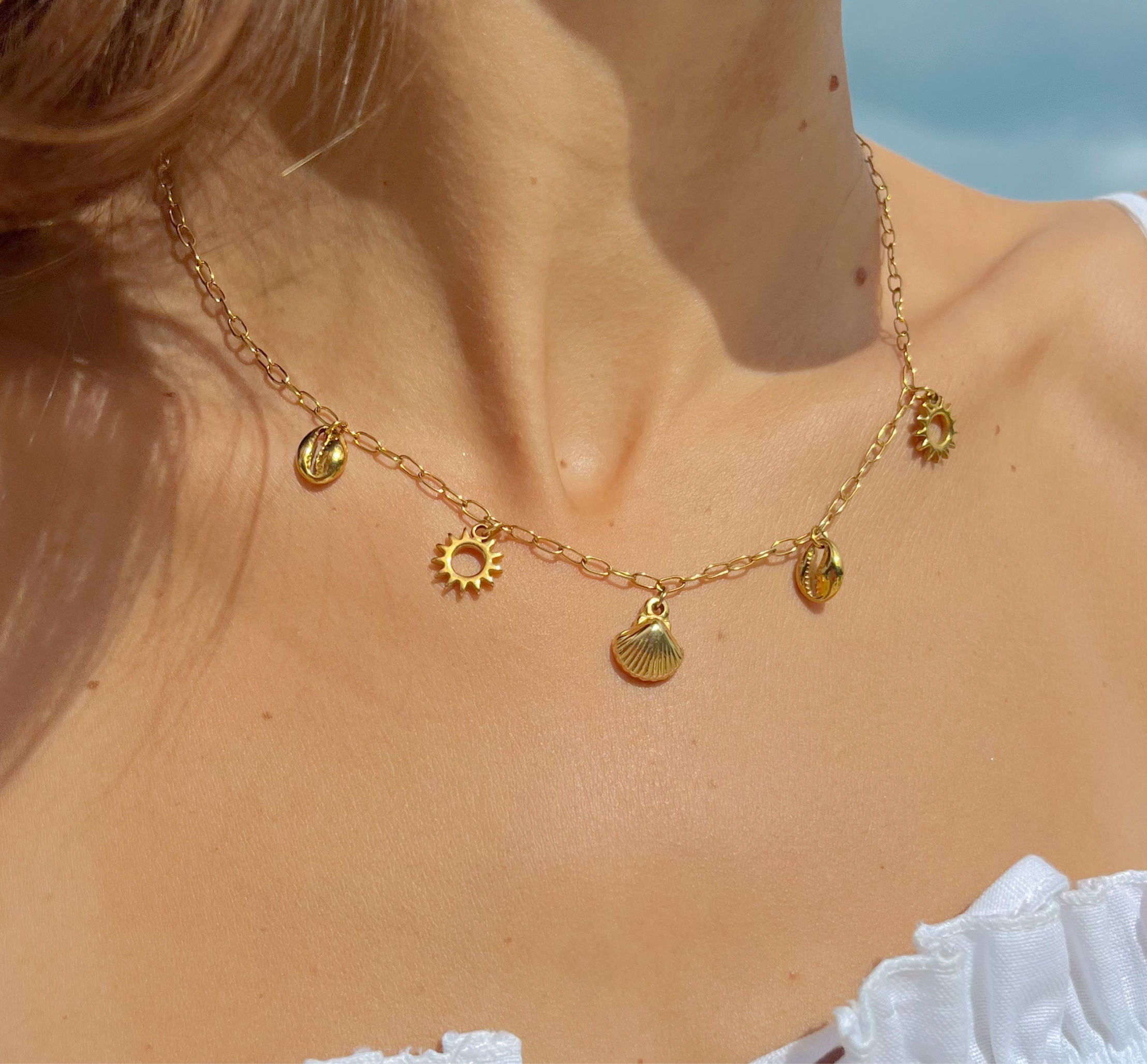 Sea & sun golden necklace ( PRE ORDER )
