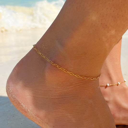 Boat chain golden anklet