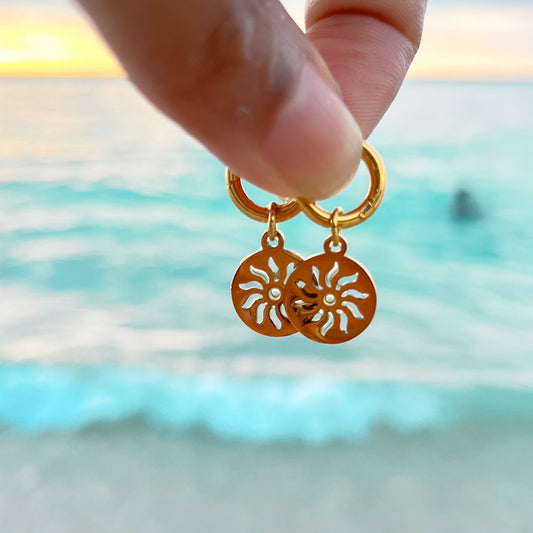 Sun golden earrings