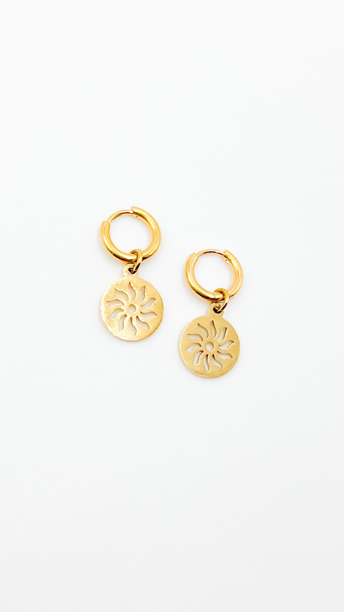 Sun golden earrings
