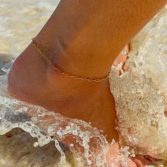 Boat chain golden anklet