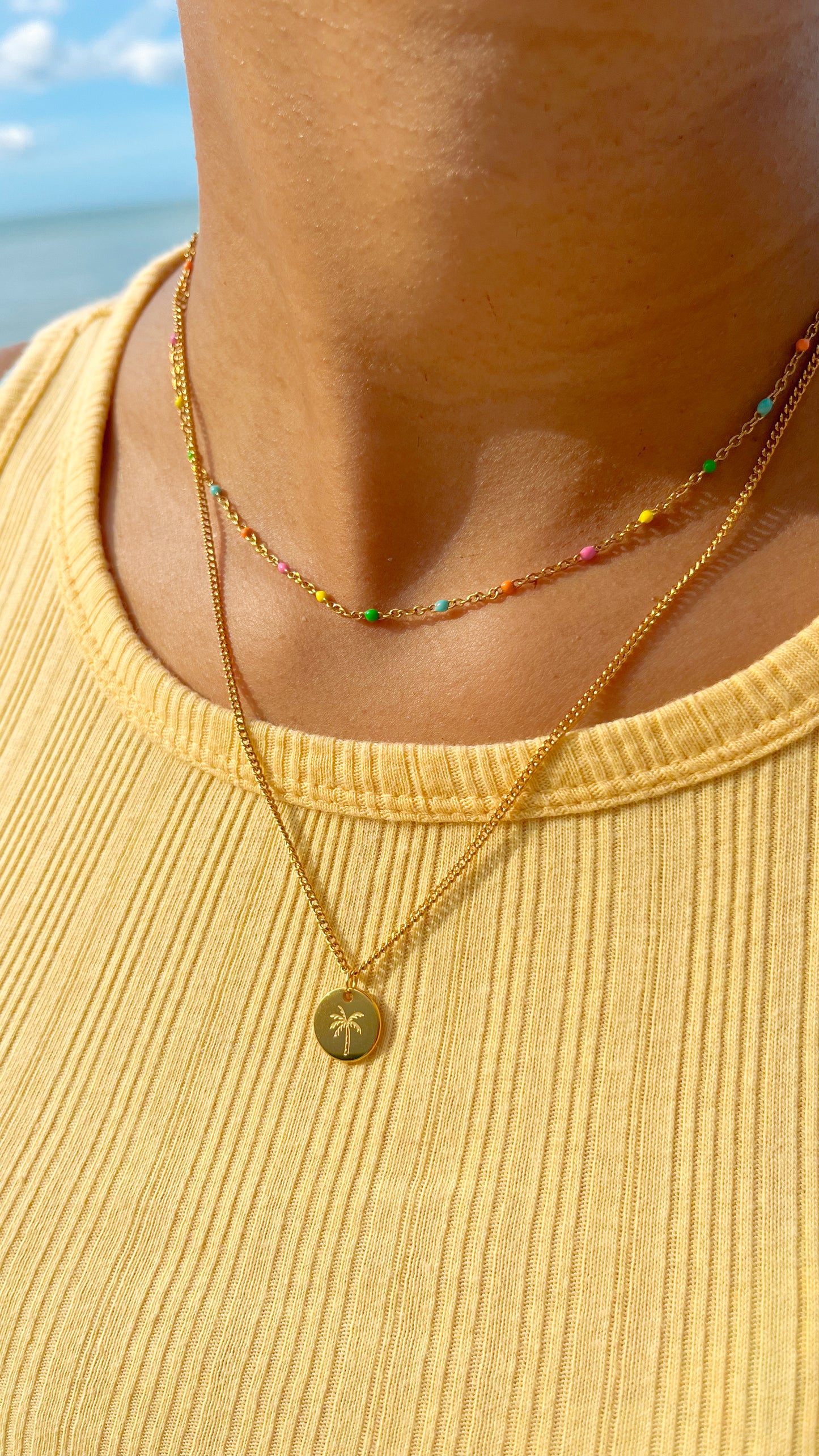 Palmtree golden necklace