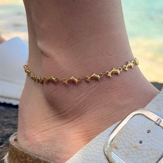 Dolphin golden anklet