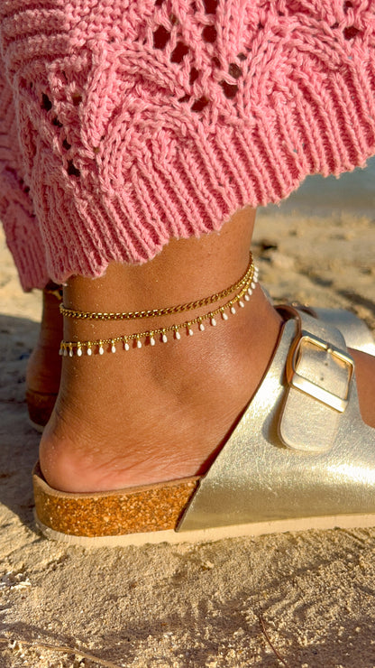 Golden curb chain anklet