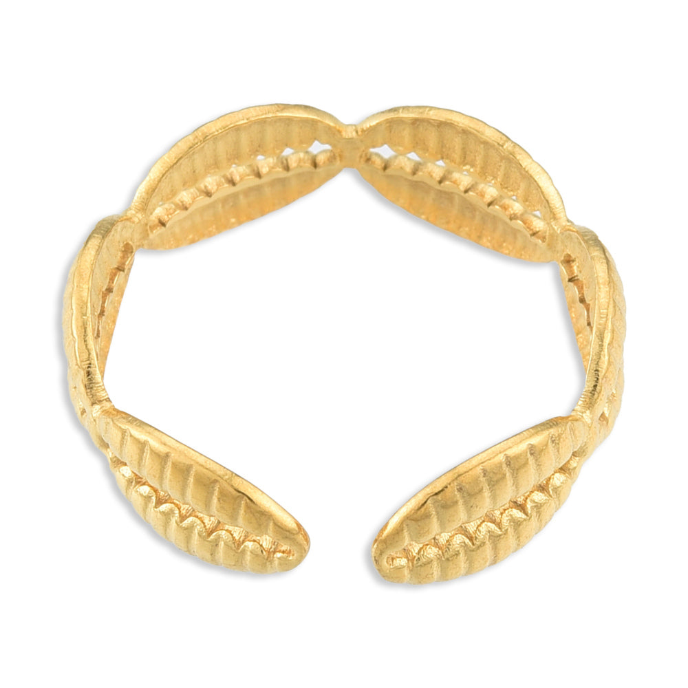 Cowrie shell golden ring