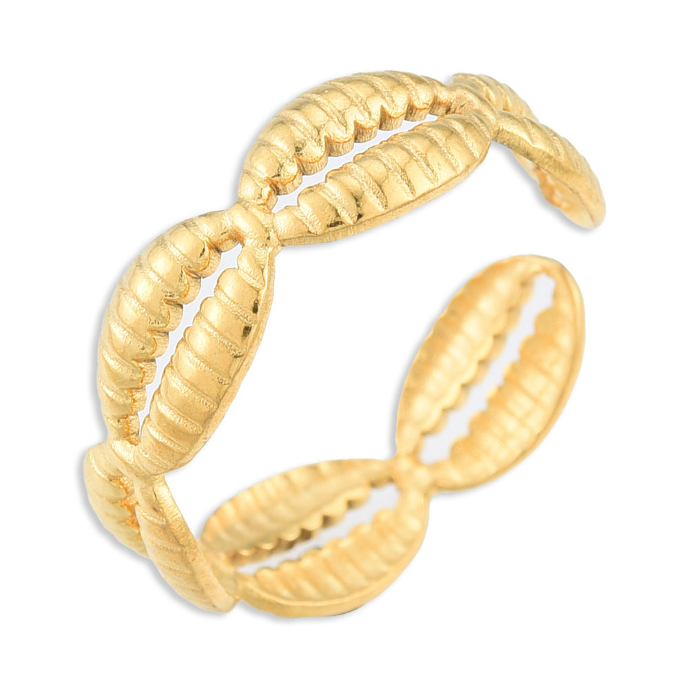 Cowrie shell golden ring